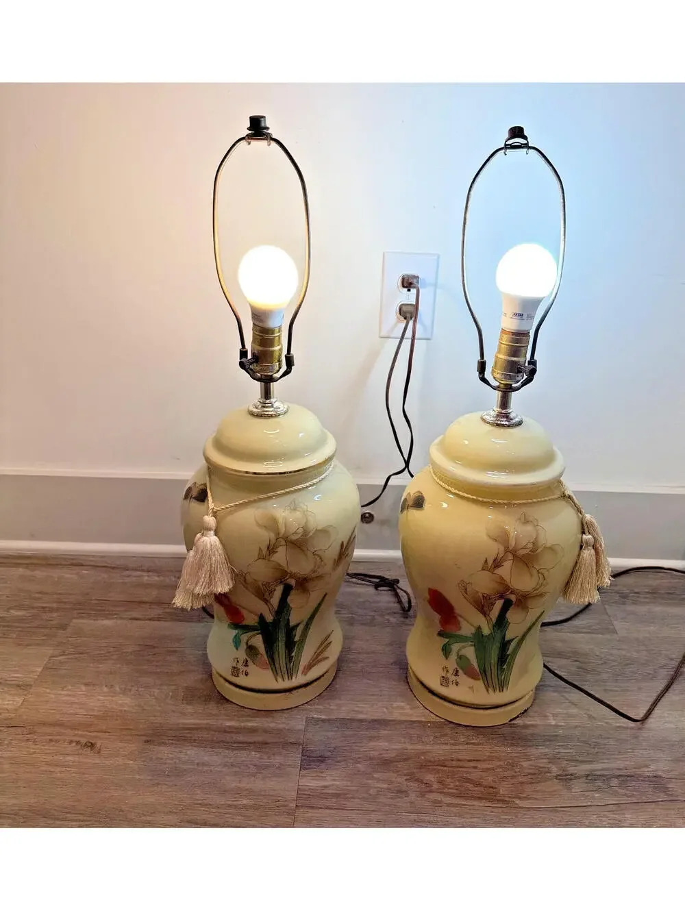 Vintage Ginger Jar Table Lamps Set of 2